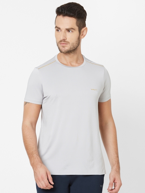 

Sweet Dreams Men Grey Self Design Round Neck Workout T-shirt
