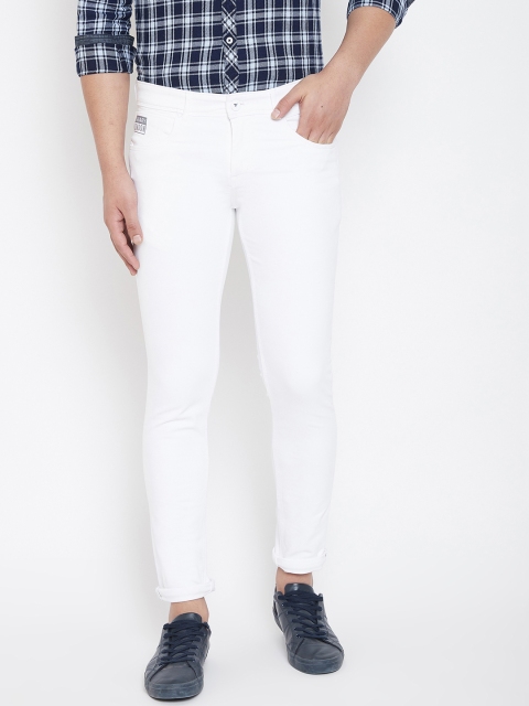 

Canary London Men White Smart Skinny Fit Low-Rise Clean Look Stretchable Jeans