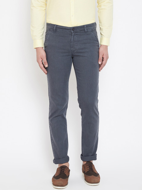 

Canary London Men Charcoal Grey Smart Slim Fit Mid-Rise Clean Look Stretchable Jeans