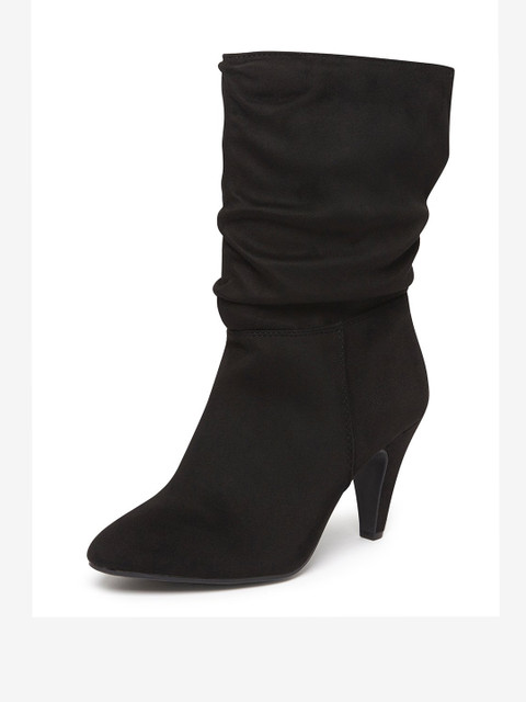 

DOROTHY PERKINS Women Black Solid Heeled Boots