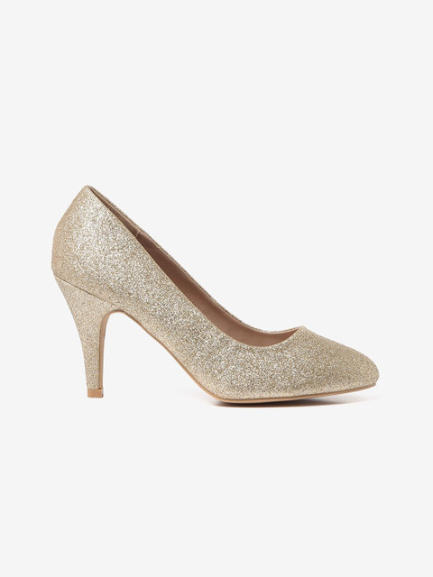 

DOROTHY PERKINS Women Gold-Toned Wide Fit Shimmer Pumps