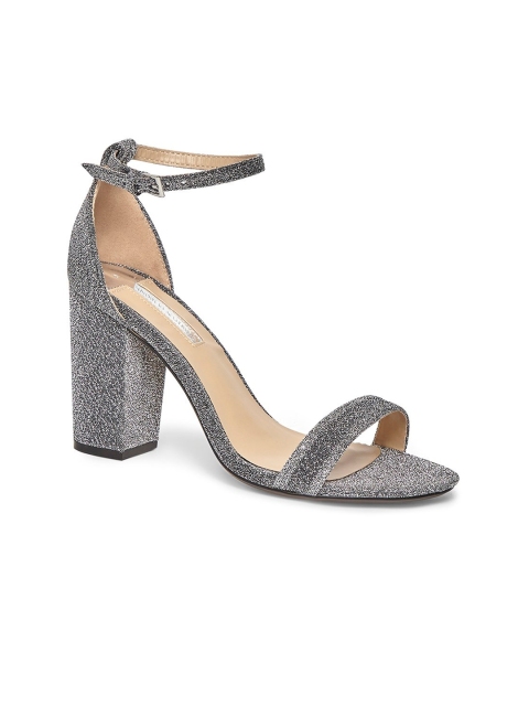 

DOROTHY PERKINS Women Silver-Toned Shimmer Block Heels