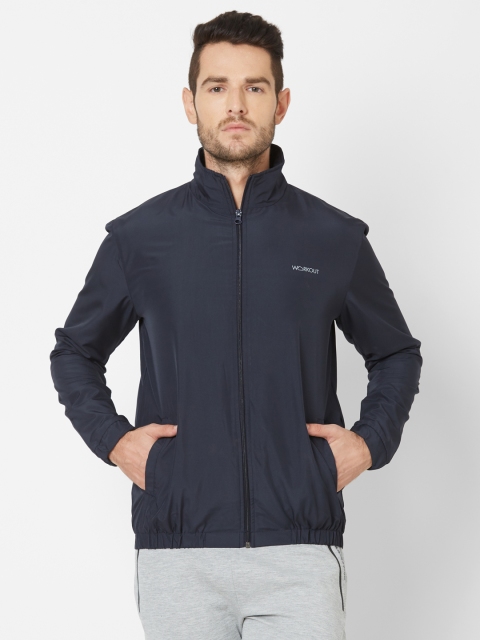 

Sweet Dreams Men Navy Blue Solid Running Jacket