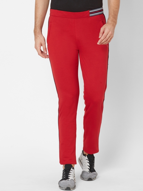 

Sweet Dreams Men Red Solid Slim Fit Athleisure Track Pants