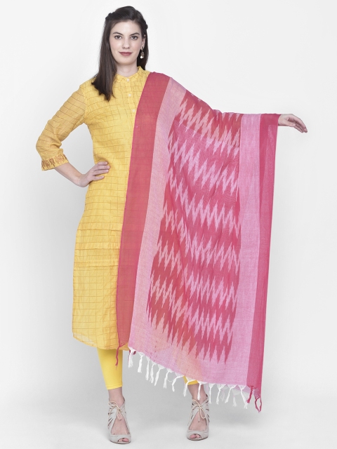 

Pure Cotton Dupatta Bazaar Pink Ikat Print Pure Cotton Dupatta