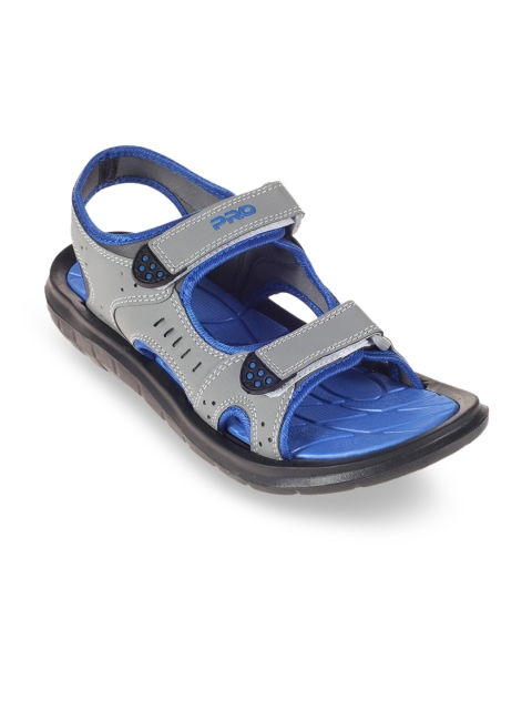 

Khadims Men Grey & Blue Comfort Sandals