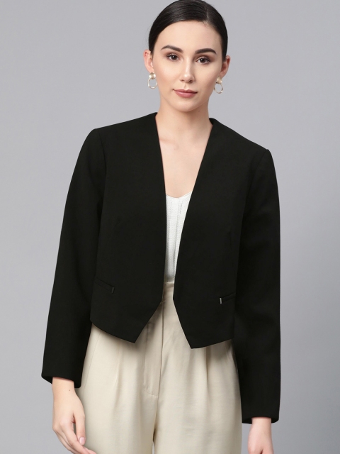 

DOROTHY PERKINS Women Black Solid Open-Front Smart Casual Blazer