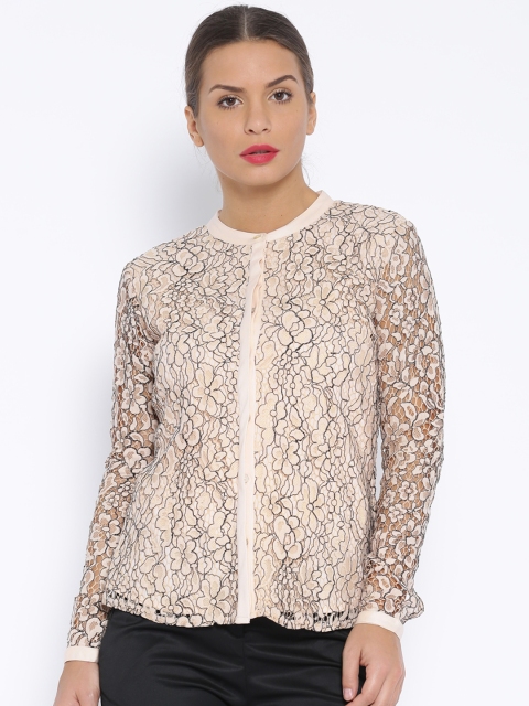 

Arrow Woman Nude-Coloured & Black Lace Top
