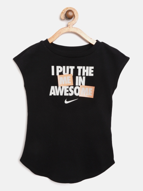 

Nike Girls Black Printed Me In Awesome Core Sports T-shirt