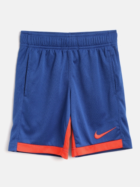 

Nike Boys Blue Dri-FIT Trophy Self Design Regular Fit Sports Shorts