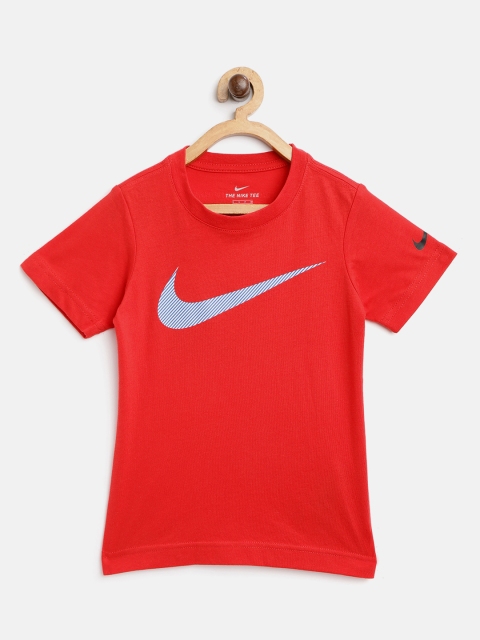 

Nike Boys Red Block Squares Printed Round Neck T-shirt