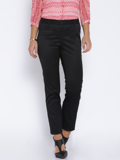 

Arrow Woman Black Straight Fit Formal Trousers