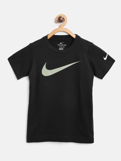 

Nike Boys Black Block Squares Printed Round Neck T-shirt