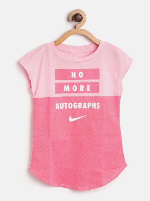 

Nike Girls Pink Printed Round Neck T-shirt