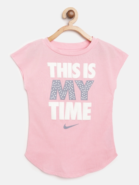 

Nike Girls Pink This Is My Time Print Core Sports T-shirt