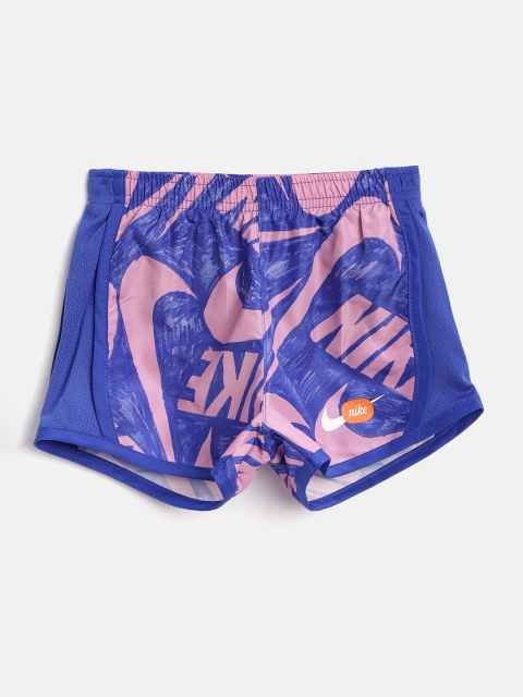 

Nike Girls Black & White Printed Mark Mash Running Shorts