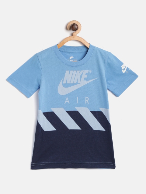 

Nike Boys Blue Air Hazard Printed Round Neck T-shirt