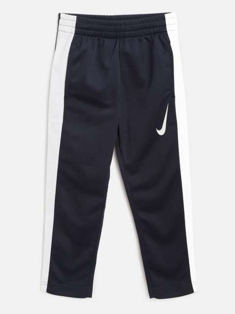 

Nike Boys Navy & White Performance Knit Solid Slim Fit Track Pants, Navy blue