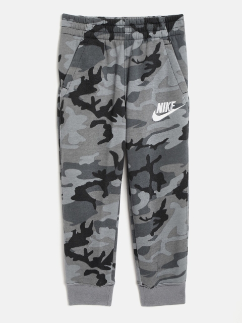 

Nike Boys Grey & Black Club Fleece All-Over Camouflage Print Slim Fit Joggers