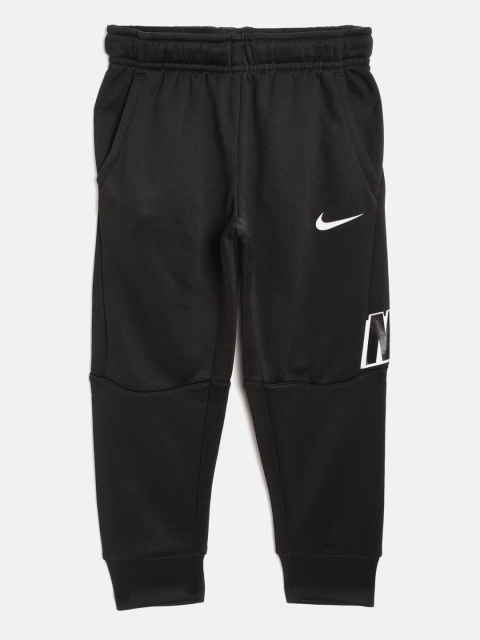 

Nike Boys Black Dry-Fit GFX Printed Detail Slim Fit Joggers