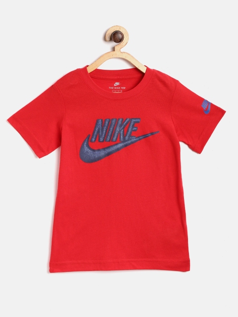 

Nike Boys Red & Navy Brand Logo Print Round Neck T-shirt