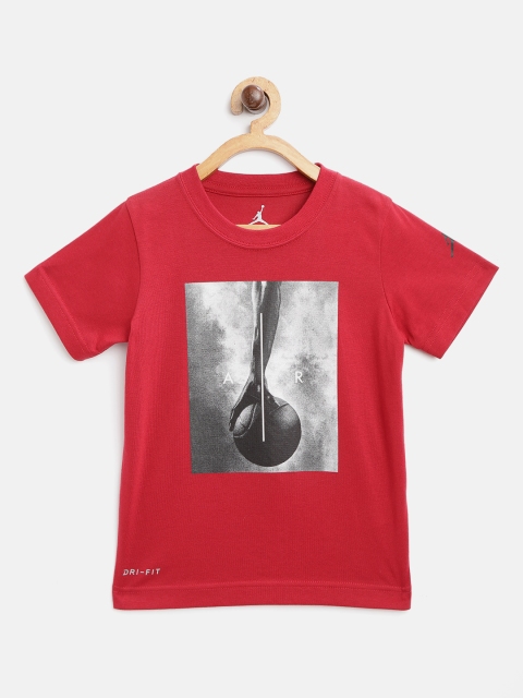 

Jordan Boys Red Printed MJ FA2 AIR Basketball T-shirt