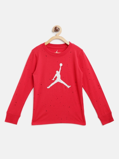 

Jordan Boys Red Brand Logo Print Jumpman Speckle Basketball T-shirt
