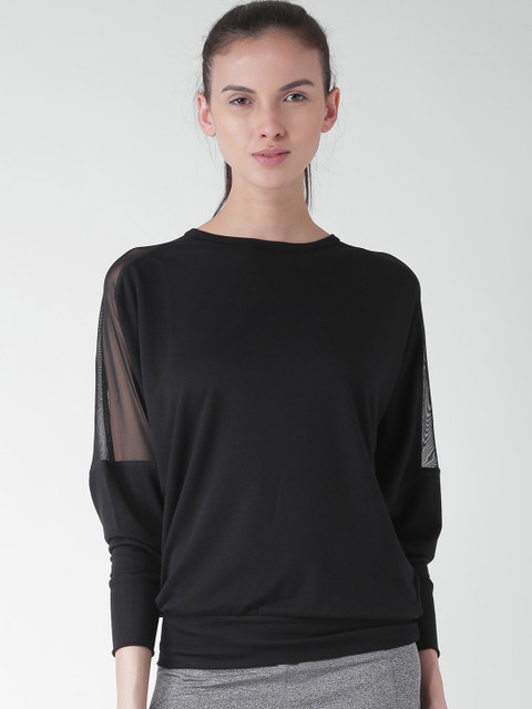 

FOREVER 21 Black Top with Net Detail