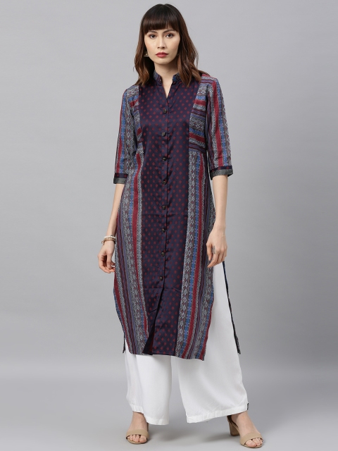 

ETIQUETTE Women Purple & Maroon Printed Straight Kurta