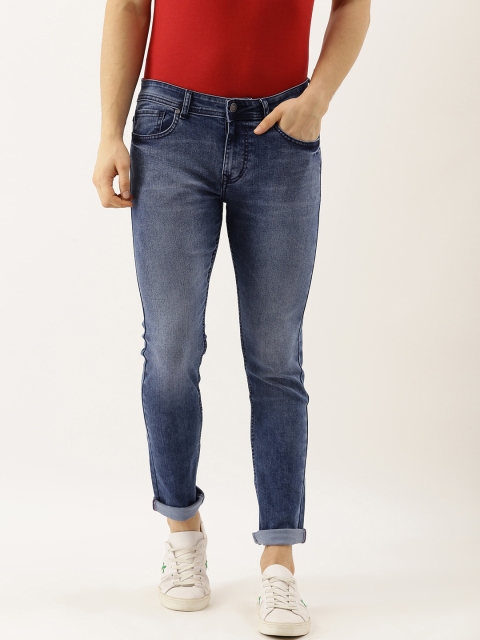 

American Crew Men Blue Slim Fit Mid-Rise Clean Look Stretchable Jeans
