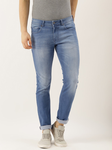 

American Crew Men Blue Slim Fit Mid-Rise Clean Look Stretchable Jeans