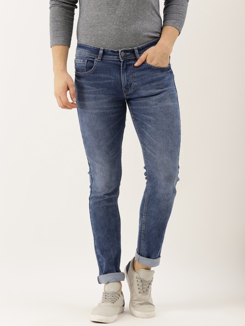 

American Crew Men Blue Slim Fit Mid-Rise Clean Look Stretchable Jeans