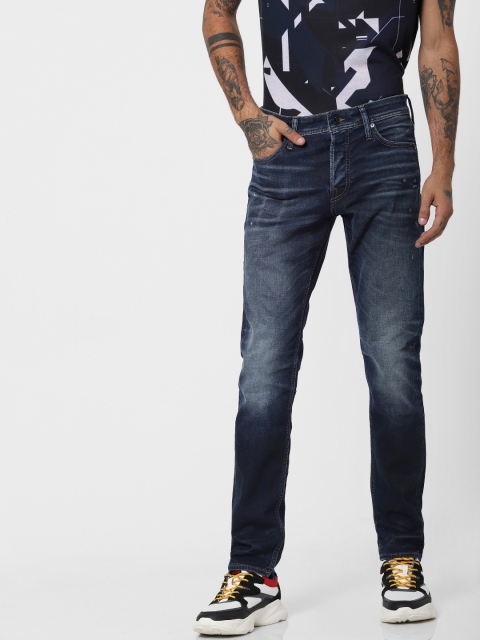 

Jack & Jones Men Blue Slim Fit Low-Rise Low Distress Stretchable Jeans