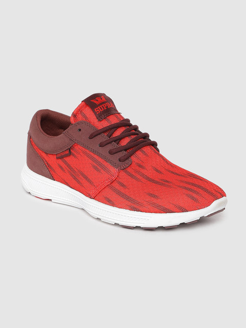 

Supra Men Red Lace-Up Printed Sneakers