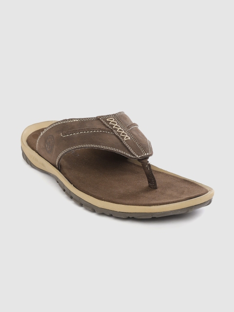 

Woodland Men Coffee Brown Nubuck Solid Comfort Sandals