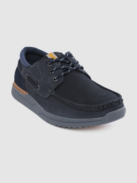 

Woodland Men Navy Blue Leather Solid Casual Shoes
