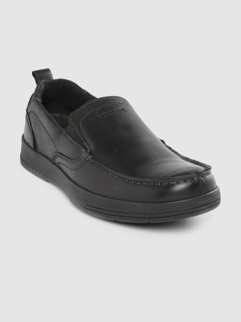 

Woodland Men Black Leather Slip-On Sneakers