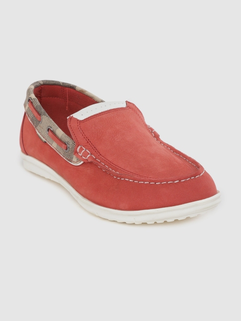 

Woodland Men Red Solid Nubuck Loafers
