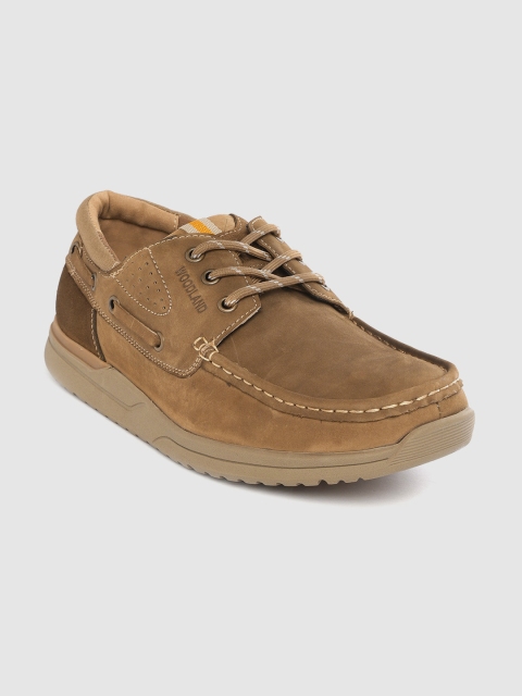 

Woodland Men Brown Solid Leather Sneakers