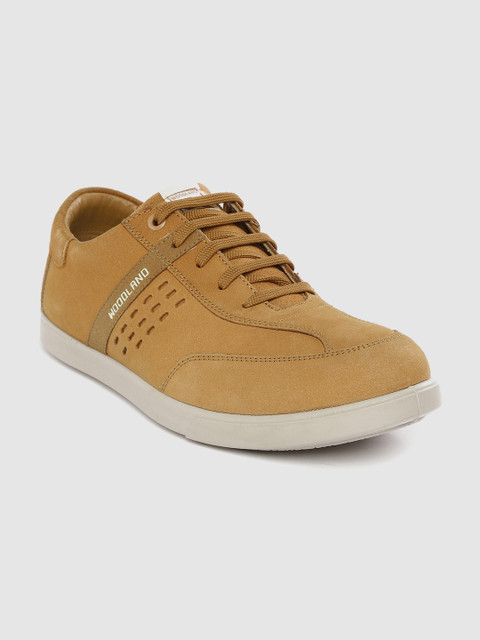 Woodland Men Camel Brown Solid Nubuck 