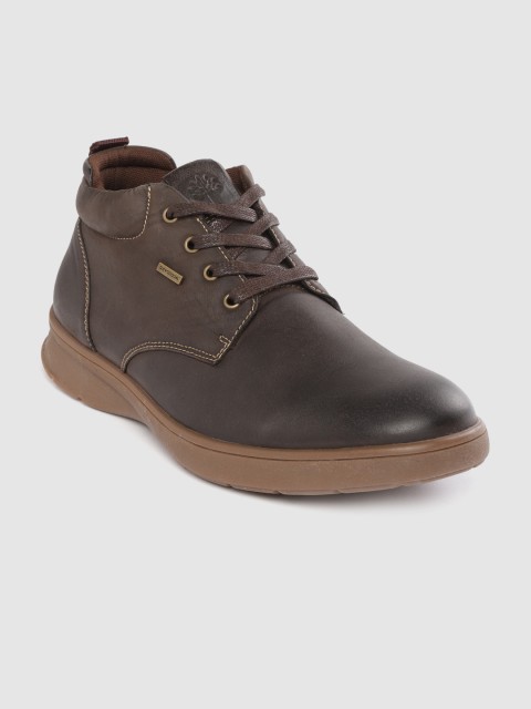 

Woodland Men Coffee Brown Solid Leather Sneakers