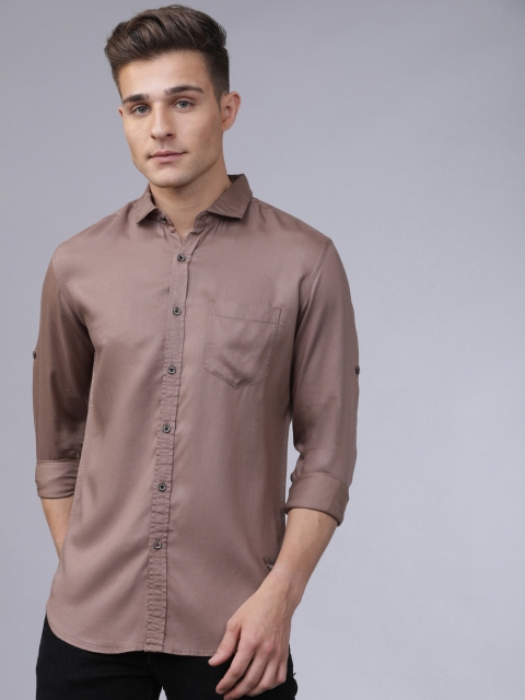 

Ecko Unltd Men Taupe Slim Fit Solid Casual Shirt