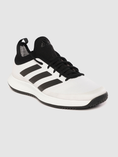 

ADIDAS Men White & Black Woven Design Defiant Generation Multicourt Tennis Shoes