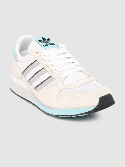 

ADIDAS Originals Men White Self Design ZX 500 Sneakers