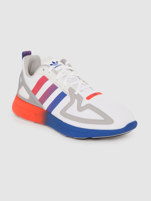 

ADIDAS Originals Men White & Silver-Toned ZX 2K Flux Sneakers