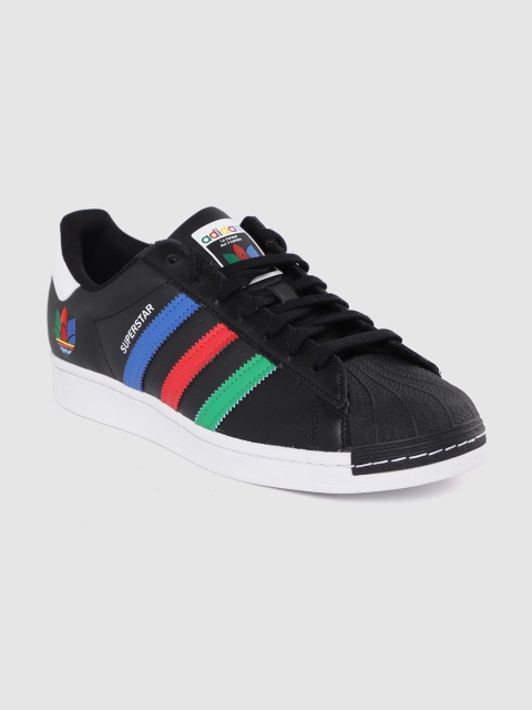 

ADIDAS Originals Men Black Leather Superstar Sneakers