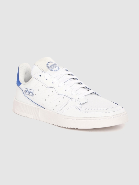

ADIDAS Originals Men White Perforated Supercourt Leather Sneakers Excluding Trims