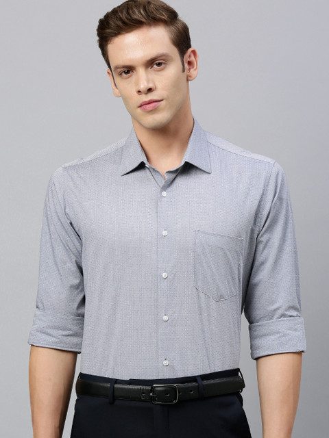 

Van Heusen Men Grey Slim Fit Printed Formal Shirt