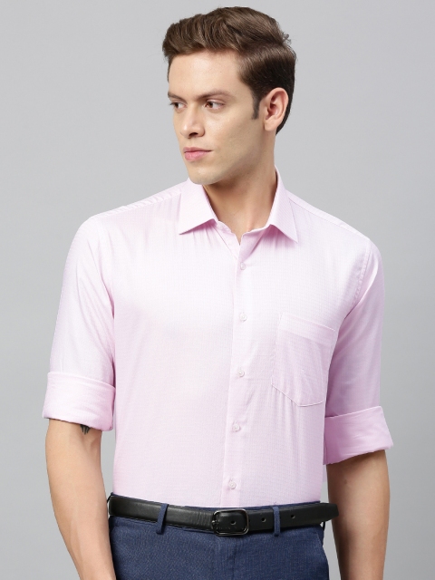 

Van Heusen Men Pink Slim Fit Checked Formal Shirt