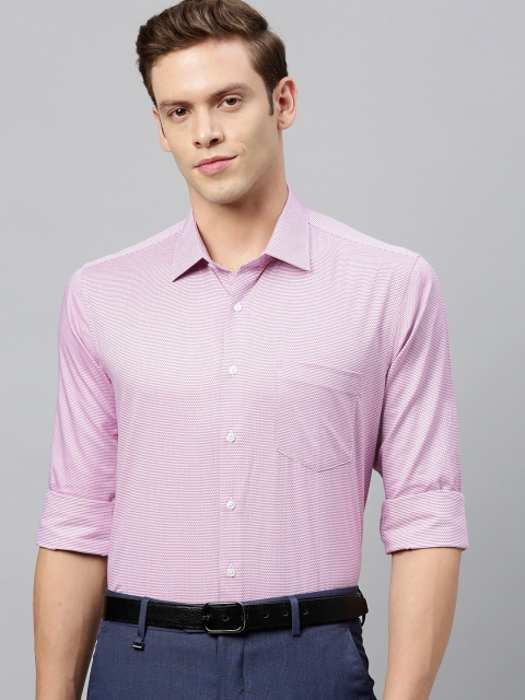 

Van Heusen Men Pink Slim Fit Self Design Formal Shirt